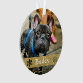 Merry Woofmas Gold Glitzer Dog Pet Foto Ornament (Vorderseite)