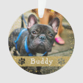 Merry Woofmas Gold Glitzer Dog Pet Foto Ornament (Vorderseite)
