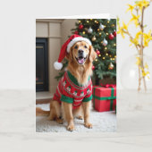 Merry Woofmas Golden Retriever Karte (Gelbe Blume)