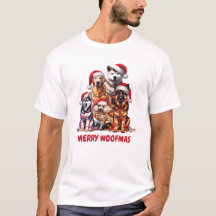 Merry Woofmas Hund Weihnachts-T - Shirt