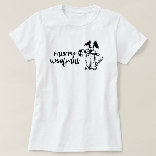 Merry Woofmas Hund Weihnachts-T - Shirt (Design vorne)