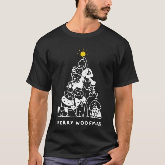 Merry Woofmas Lieben Weihnachts-Dog-Geschenk T-Shirt (Vorderseite)