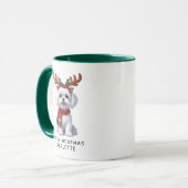 Merry Woofmas Maltese Dog Weihnachtskaffee Tasse (Vorderseite Links)