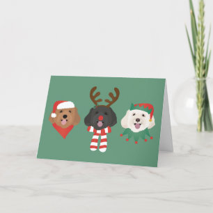 Merry Woofmas Maltipoo Weihnachtshunde Feiertagskarte