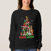 Merry Woofmas Merry Christmas For Basset Hound Dog Sweatshirt (Vorderseite)