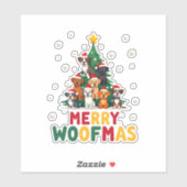 Merry Woofmas - Merry Christmas For Dog Lovers (1) Aufkleber (Blatt)
