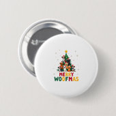Merry Woofmas - Merry Christmas For Dog Lovers (1) Button (Vorne & Hinten)