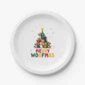 Merry Woofmas - Merry Christmas For Dog Lovers (1) Pappteller (Vorderseite)