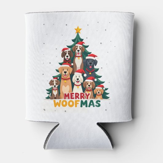 Merry Woofmas - Merry Christmas For Dog Lovers (2) Dosenkühler (Vorderseite)