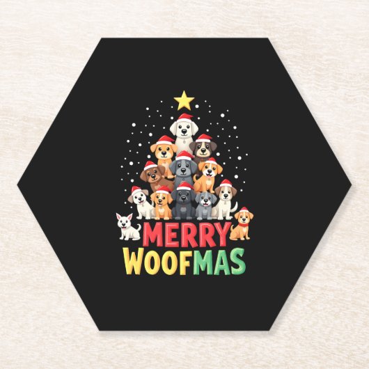 Merry Woofmas - Merry Christmas For Dog Lovers (2) Untersetzer (Vorderseite)
