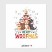 Merry Woofmas - Merry Christmas For Dog Lovers (3) Aufkleber (Blatt)
