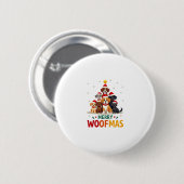 Merry Woofmas - Merry Christmas For Dog Lovers (3) Button (Vorne & Hinten)