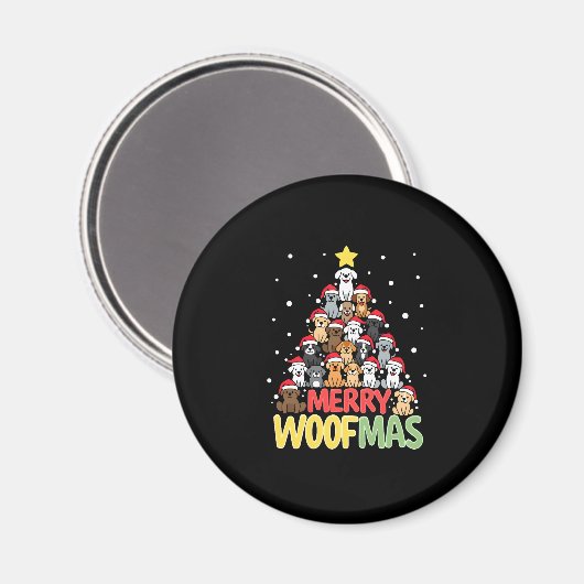 Merry Woofmas - Merry Christmas For Dog Lovers (3) Magnet (Vorderseite/Rückseite)