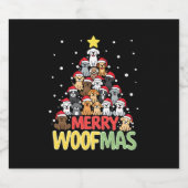 Merry Woofmas - Merry Christmas For Dog Lovers (3) Schaumweinetikett (Einzelnes Label)