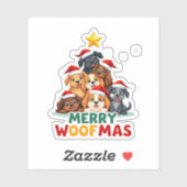 Merry Woofmas - Merry Christmas For Dog Lovers (4) Aufkleber (Blatt)