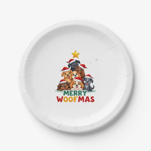 Merry Woofmas - Merry Christmas For Dog Lovers (4) Pappteller (Vorderseite)