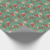 Merry Woofmas Mops Hunde Geschenkpapier (Ecke)