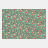 Merry Woofmas Mops Hunde Geschenkpapier Set (Vorderseite)