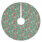 Merry Woofmas Mops Hunde Polyester Weihnachtsbaumdecke (Vorderseite)