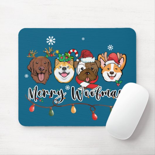 Merry Woofmas Mousepad (Mit Mouse)