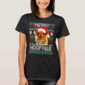 Merry Woofmas Niedlich Long Coat Chihuahua Dog Ugl T-Shirt (Vorderseite)