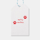 Merry Woofmas Paw Print Red Statement Geschenkanhänger (Vorderseite)