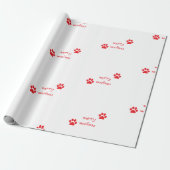 Merry Woofmas Paw Print Red Statement Geschenkpapier (Ungerollt)