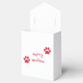 Merry Woofmas Paw Print Red Statement Keramik Orna Geschenkschachtel (Geöffnet)