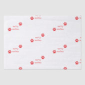Merry Woofmas Paw Print Red Statement Seidenpapier (Vorderseite)