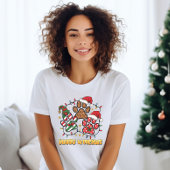 Merry Woofmas Paw Print Weihnachten Frauen T - Shi T-Shirt