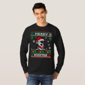 Merry Woofmas Pit Bull Dog Funny T-Shirt (Vorne ganz)