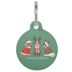 Merry Woofmas Pit Bull Hunde Haustiermarke