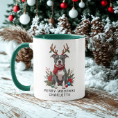 Merry Woofmas Pittbull Dog Weihnachtskaffee Tasse