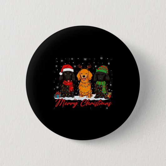 Merry Woofmas Santa Reindeer Elf Dachshund Christm Button (Vorderseite)