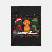 Merry Woofmas Santa Reindeer Elf Dachshund Christm Fleecedecke (Vorderseite)