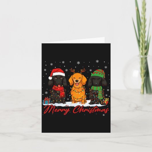 Merry Woofmas Santa Reindeer Elf Dachshund Christm Karte (Vorderseite)