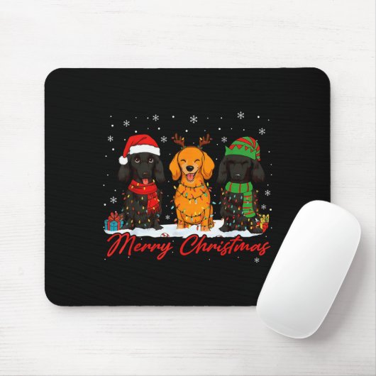 Merry Woofmas Santa Reindeer Elf Dachshund Christm Mousepad (Mit Mouse)