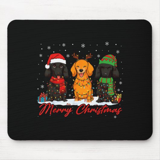 Merry Woofmas Santa Reindeer Elf Dachshund Christm Mousepad (Vorne)