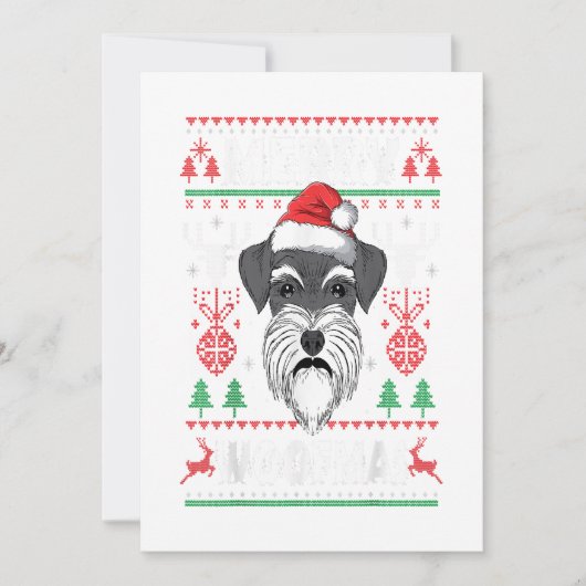 Merry Woofmas Schnauzer Christmas Dog Lover Feiertagskarte (Vorderseite)