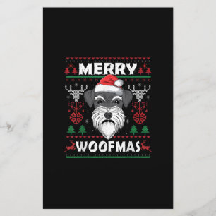Merry Woofmas Schnauzer Christmas Dog Lover Pajama Briefpapier