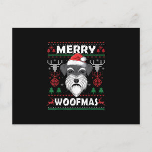 Merry Woofmas Schnauzer Christmas Dog Lover Pajama Feiertagspostkarte