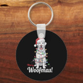 Merry Woofmas Silver Labrador Hund Dekoration Chri Schlüsselanhänger (Vorderseite)