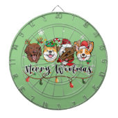 Merry Woofmas Typografie Dartboard Dartscheibe (vorne)