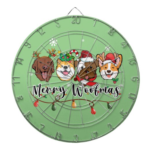 Merry Woofmas Typografie Dartboard Dartscheibe (vorne)