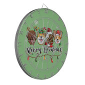 Merry Woofmas Typografie Dartboard Dartscheibe (Vorderseite Links)