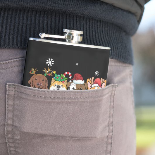 Merry Woofmas Typografie Flask Flachmann (Beispiel)