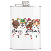Merry Woofmas Typografie Flask Flachmann (Vorderseite)