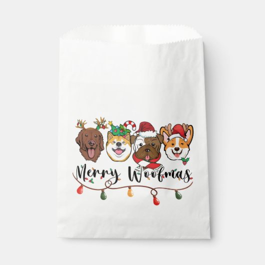 Merry Woofmas Typografie Fvor Bags Geschenktütchen (Vorderseite)