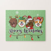 Merry Woofmas Typografie Jigsaw Puzzle (Horizontal)