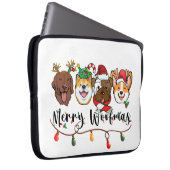 Merry Woofmas Typografie Laptop Sleeve (Vorne Rechts)